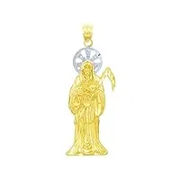joyara collier pendentif - - 14 ct 585/1000 religieux charms - or de santa muerte deux de tonalité (milieu)