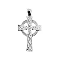joyara pendentif - 10 ct or blanc 471/1000 croix celtique pendentif charm