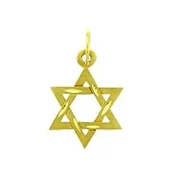 pendentif - 10 ct or 471/1000 charm juive -jaune diamant coupe Étoile de david
