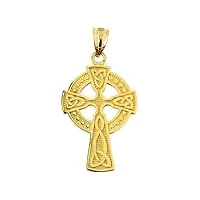 joyara collier pendentif - 14 ct or 585/1000 jaune celtique croix collier pendentif charm (vient avec une chaîne de 45 cm)