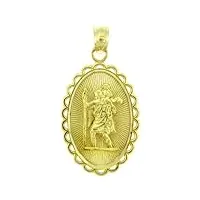 joyara collier pendentif - 14 ct or 585/1000 sacréer christopher religieux collier pendentif charm (vient avec une chaîne de 45 cm)