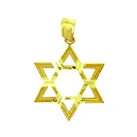 pendentif - 14 ct or 585/1000 charm juive - étoile de david