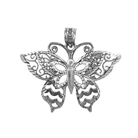joyara pendentif - 14 ct 585/1000 - charms or blanc - le motyl papillon