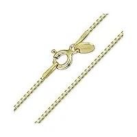 amberta collier chaîne pour femme en 925 argent sterling plaqué or 18k maille vénitienne 1 mm - 60 cm