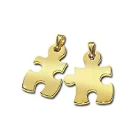 clever schmuck pendentifs pour couple en or 2 pièces de puzzle de 19 mm chacune brillant en or 333 8 carats dans un étui