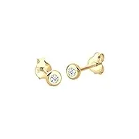 elli diamonds boucles d'oreilles femmes boucles d'oreilles basic elégant classique avec diamant en or jaune 585