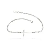 sovats bracelet chaîne croix bracelet argent femme 925, taille 20