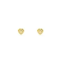 boucles d'oreilles enfant coeur or jaune 9 carats (375/1000)