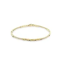 gioiello italiano bracelet en or jaune 14 carats avec zircons blancs
