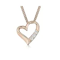 elli diamonds collier femmes pendentif coeur avec diamant (0.045 ct.) en argent sterling 925