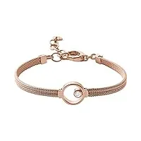 skagen bracelet pour femmes kariana, 16,5 cm de longueur, 4 cm d'extension bracelet en acier inoxydable doré rose, skj0851791