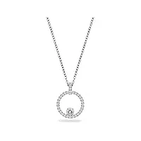 swarovski pendentif creativity, forme circulaire, cristaux, métal rhodié, blanc