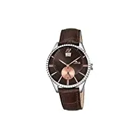 lotus hommes de montre à quartz avec marron cadran affichage analogique et bracelet en cuir marron 18322/5/5