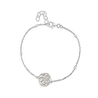 jools – délicat – bracelet chaîne en argent sterling avec plaqué or rose central ensemble de fonctionnalités – avec pierres de zircone