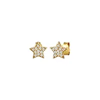 elli diamonds boucles d'oreilles femmes clous d'oreilles Étoiles astro trend avec diamant (0.11 ct.) en or jaune 585