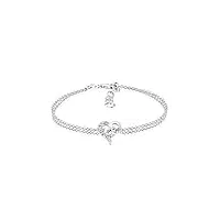 elli bracelet coeur amour avec des cristaux bracelet femme - (925/1000) argent