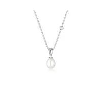elli diamonds collier femmes pendentif goutte Élégant avec perles d'eau douce et diamant (0.03 ct.) en argent sterling 925