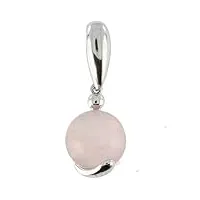artipol pendentif quartz rose véritable fabr. européenne style français - bijoux en argent rhodié - réf. p-50-03 - diverses pierres