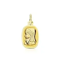 alda joyeros médaille vierge fille carrée pendentif or jaune 18 ct