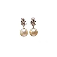 jyx pearl boucles d'oreilles pendantes classiques en or 14 carats avec perle de culture des mers du sud 10 mm