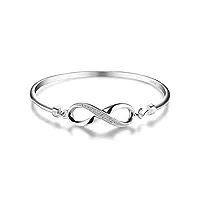 jewelrypalace infini nœud bracelet jonc cubique zircon en argent sterling 925 pour femme, bracelet love infinity bracelet pour fille, ensemble parure de bijoux cadeau d'anniversaire