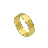 bague anneau de mariage 6mm en or jaune 9 carats - taille 57