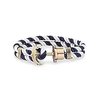 paul hewitt bracelet homme phrep ancre - bracelet cordage nautique en nylon (bleu marine/blanc), cadeau homme, bracelet ancre en laiton