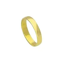 bague anneau de mariage 4mm en or jaune 9 carats - taille 53