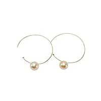 jyx pearl boucles d'oreilles pendantes en or 18 carats de qualité aaa+ avec perles de culture des mers du sud 9 mm