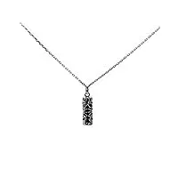 ensemble pendentif amulette porte bonheur tahitien tiki sagesse et sa chaine 50cm en argent massif 925 noir neuf et avec coffret