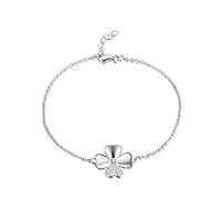 yl jewelry 925 en argent sterling et cubique zirconia clover bracelet pour les femmes et les filles, 18-20cm