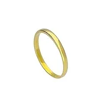 bague anneau de mariage 2mm en or jaune 9 carats - taille 60