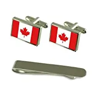 select gifts boutons de manchette argent drapeau du canada un ensemble cadeau cravate