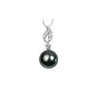 jyx argent sterling 13 mm magnifique perle de tahiti pendentif collier collier