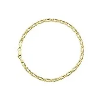 14 carats 585 bracelet œil de tigre en or jaune largeur 3.50 mm unisexe (21)