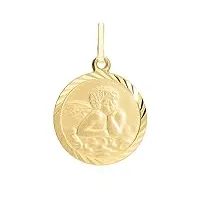 mygold pendentif enfant (sans chaîne) or jaune 18 carats (750/1000) ange protection Ø 14mm collier engelsgold v0013469