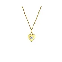 elli collier femme pendentif coeur précieux avec cristaux en or jaune 585