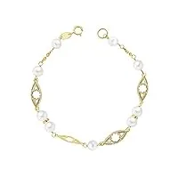 alda joyeros bracelet caratsaty or 18 carats avec perles – mi communion fille