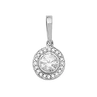 eds jewels pendentif femme or blanc 375/1000 avec oxyde de zirconium - 18mm*9mm wjs107939kw
