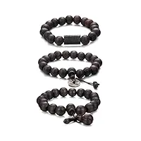 jstyle 2-3 pcs 11mm bracelets tibétain bouddhiste buddha mala chinois bracelet elastique perles en bois pour les hommes et les femmes lien poignet