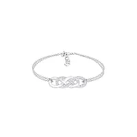 elli bracelet elli - infinity amour bracelet femme - (925/1000) argent cristal