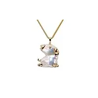 jyx or 18 k magnifique animal-design premier baroque pearl pendentif collier