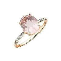miore bague quartz rose et diamants pour femme en or roze 9 carats 375 (52)
