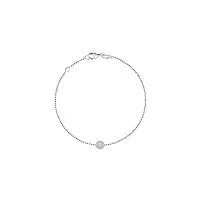 cleor bracelet en or 375/1000 blanc et diamant