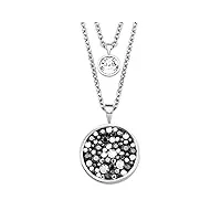 s.oliver chaîne avec pendentif acier inoxydable collier pour femmes, avec cristal, 40/45+3 cm, argent, livré en boîte cadeau de bijoux, 2018567