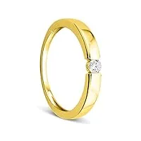 orovi bague de fiançailles pour femme en or jaune 9 carats (375) avec diamants 0,10 carat, dorée, diamant