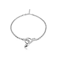 breil - collier pour femme en acier collection cobra - bijoux femmes - collier avec Élément central en acier poli en forme de serpent - tj2266