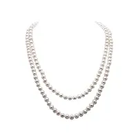 jyx naturel rond blanc 8–8,5 mm d'eau douce collier de perles endless long pull chaîne 119,4 cm for women