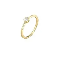 elli diamonds bague femme fiançailles fleur avec diamant (0.045 ct.) en or jaune 375