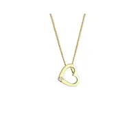 elli diamonds collier femmes coeur amour avec diamant (0.015 ct.) love en or jaune 585
